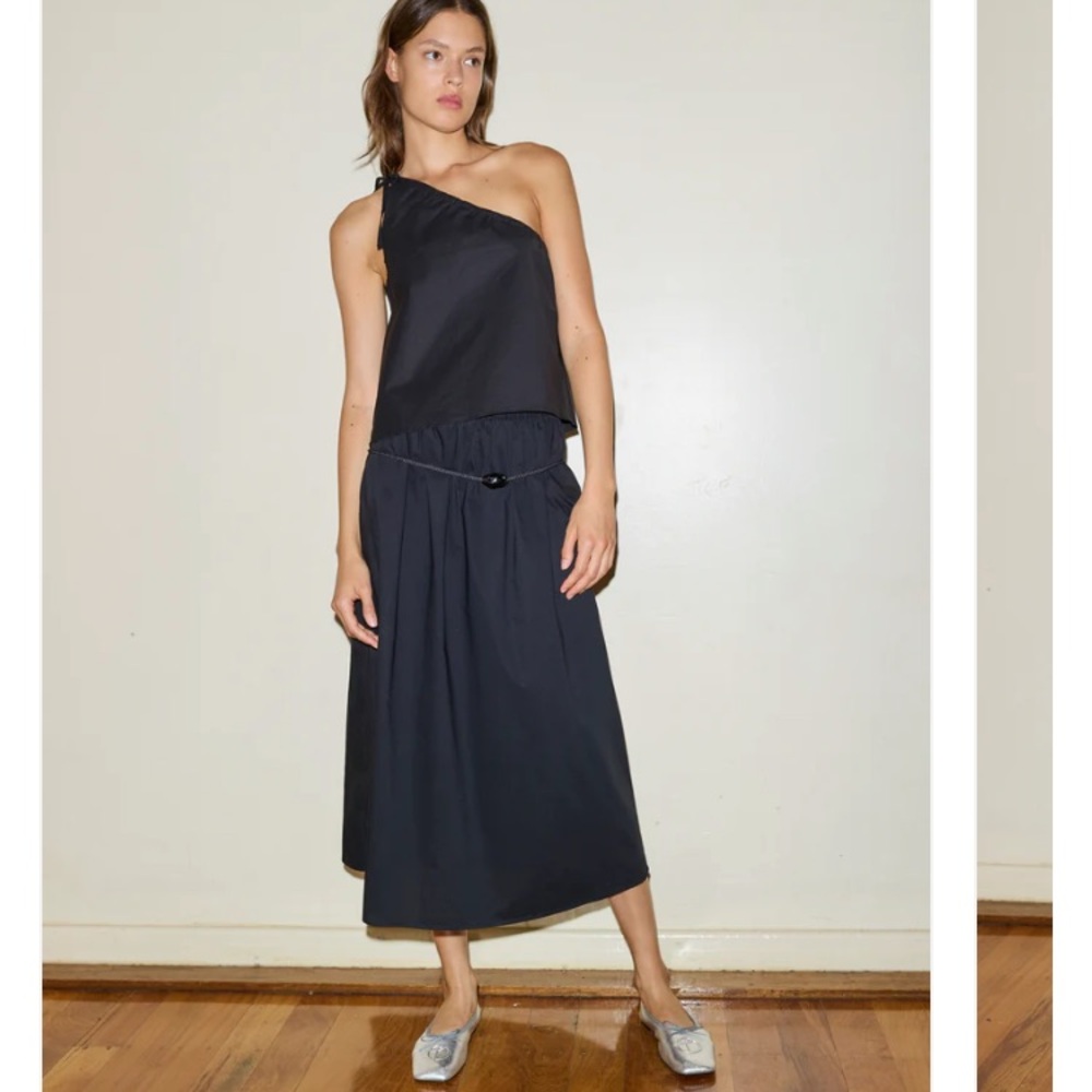 deiji studios black cotton skirt